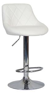 TEMPO Barová stolička, biela ekokoža/chrómová, MARID