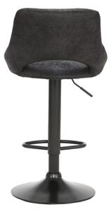 TEMPO Barová stolička, čierna látka s efektom brúsenej kože, LORASA