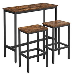 VASAGLE Barový set - stôl + 2 ks stoličky Industry