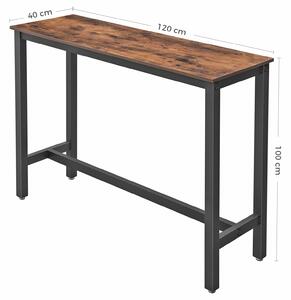 VASAGLE Barový stôl Industry - 120x40x100 cm