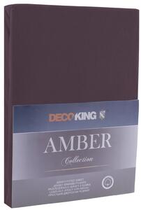 DecoKing Bavlnené jersey prestieradlo Amber, čokoládovo hnedá Rozmer: 80-90x200 cm