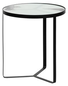 Kovový odkladací stolík so sklenenou doskou BePureHome Fly, ⌀ 45 cm