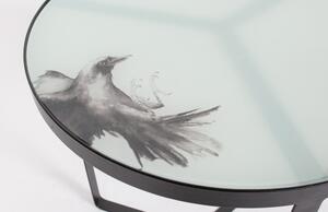 Kovový odkladací stolík so sklenenou doskou BePureHome Fly, ⌀ 45 cm