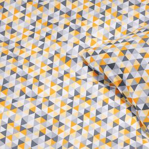 Goldea detské bavlnené obliečky - vzor 970 oranžové a sivé trojuholníky 140 x 200 a 70 x 90 cm