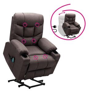 Masážne elektrické relaxačné polohovacie kreslo s podnožou hnedé (k394514)