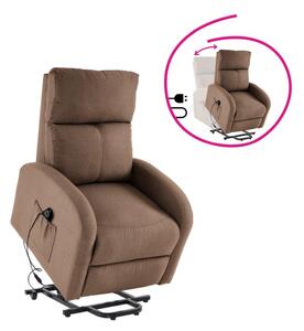 Pohodlné elektrické relaxačné polohovacie kreslo s podnožou svetlohnedé (k394516)