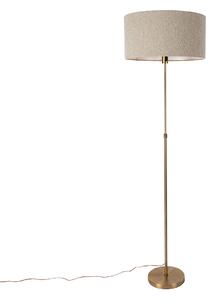 Stojaca lampa nastaviteľná bronzová s tienidlom Boucle taupe 50 cm - Parte