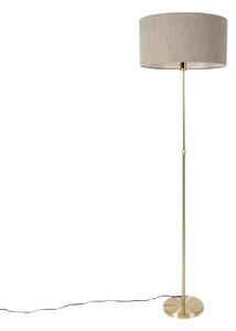 Stojaca lampa nastaviteľná zlatá s tienidlom z bouclé taupe 50 cm - Parte