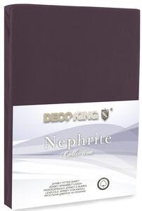 DecoKing Bavlnené jersey prestieradlo Nephrite, čokoládovo hnedá Rozmer: 80-90x200 cm