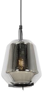 Art Deco závesná lampa čierna s dymovým sklom 23 cm - Kevin
