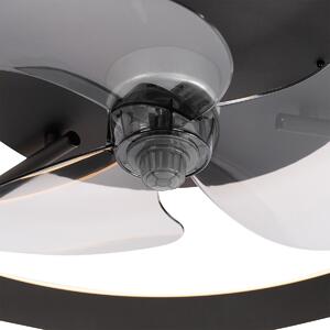 Stropný ventilátor čierny vrátane LED s diaľkovým ovládaním - Maddy