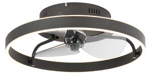 Stropný ventilátor čierny vrátane LED s diaľkovým ovládaním - Maddy