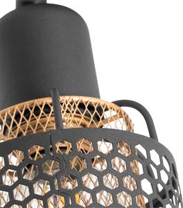Dizajnové stropné svietidlo čierna so zlatou - Noud