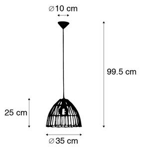 Vidiecka závesná lampa ratanová 35 cm - Magna