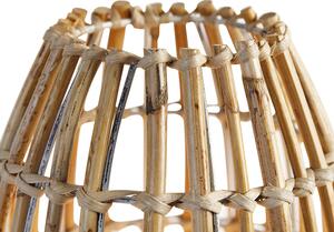 Vidiecka stolná lampa statív bambus s bielou - Canna Capsule