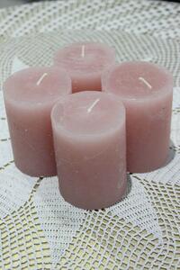 Ružové adventné sviečky 8 x 6 cm 4-set
