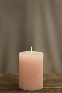 Ružové adventné sviečky 8 x 6 cm 4-set