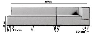 Dizajnová 3-miestna sedačka Phenyo 200 cm sivá