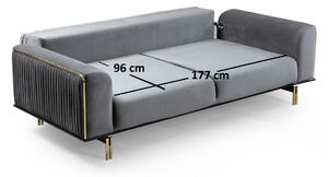 Dizajnová 3-miestna sedačka Darlita 234 cm sivá