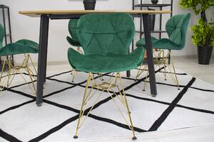 Dekorstudio Sada zamatových jedálenských stoličiek Matias na zlatých nožičkách - zelené Počet stoličiek: 2ks