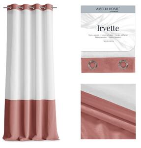 FLHF Dekoračná záclona Irvette s krúžkami, biela/hnedá Rozmer: 140x250 cm
