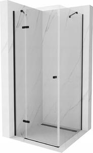 Mexen Roma, sprchovací kút 70 (dvere) x 70 (stena) cm, 6mm číre sklo, čierny profil, 854-070-070-70-00