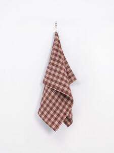 Ľanová kuchynská utierka Chocolate Gingham