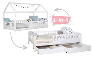 POSTEĽ S ÚLOŽNÝM PRIESTOROM, 140/200 cm biela MID.YOU - Online Only detský nábytok, Online Only