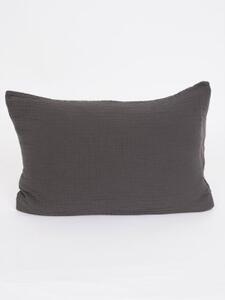 Mušelínová obliečka na vankúš 40 x 60 cm - Alexia Duo cappuccino/tmavo šedá