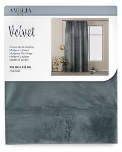 FLHF Dekoračný záves Velvet šedá Rozmer: 140x245 cm