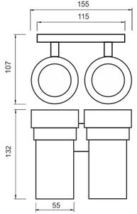 Nimco Držiak pohárov dvojitý KEIRA - KE 22058DW-26