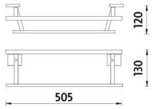 Nimco Držiak na uteráky dvojitý, 51 cm KEIRA - KE 22046D-26