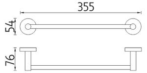 Nimco Držiak na uteráky, 36 cm UNIX nerez - UNM 13035-10