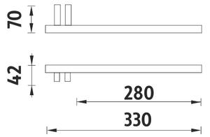 Nimco Držiak na uteráky pravý do nábytku KEIRA - KE 22060AP-26