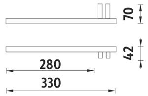 Nimco Držiak na uteráky ľavý do nábytku KEIRA - KE 22060AL-26