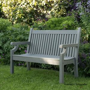 TEMPO Drevená záhradná lavička, šedá, 124 cm, KOLNA