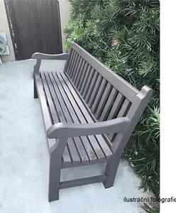 TEMPO Drevená záhradná lavička, šedá, 124 cm, KOLNA