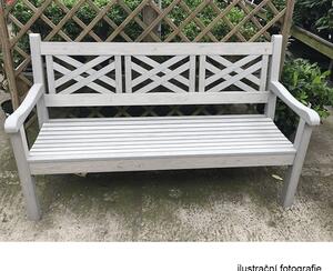 TEMPO Drevená záhradná lavička, šedá, 150 cm, FABLA