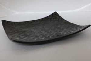 Čierny keramický tanier hranatý 27cm