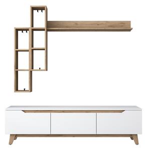 TV zostava v dekore orecha v bielo-prírodnej farbe 180x49 cm Linh – Kalune Design