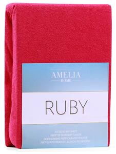 AmeliaHome Froté prestieradlo Ruby, červená Rozmer: 120-140x200+30 cm