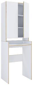 REGÁL NAD PRÁČKU, biela, dub medový, 67/200/48 cm MID.YOU - Kúpeľňové skrinky, Online Only