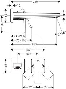 Hansgrohe - Umývadlová batéria pod omietku, 2-otvorová inštalácia, matná biela