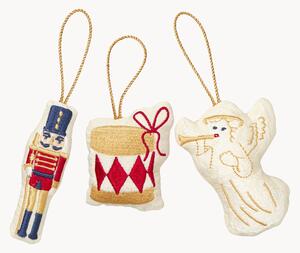 Ručne vyšívané ozdoby na stromček Nutcracker, 3 ks