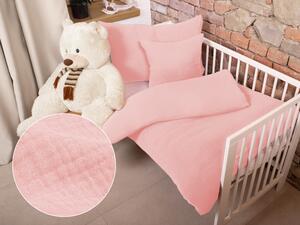 Biante Detské mušelínové posteľné obliečky do postieľky Nature MSN-004 Pastelovo ružové Do postieľky 90x130 a 40x60 cm