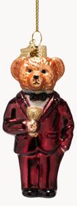 Ručne fúkaná vianočná ozdoba Bear In Clothes