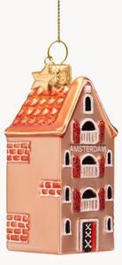 Ručne fúkaná vianočná ozdoba Amsterdam Canal House