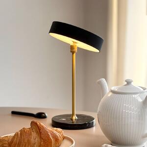 Dyberg Larsen stolová LED lampa na akumulátor Moonlight, čierna, Čierna, Obývacia izba / jedáleň, Kameň, Dizajn, Stojacie svietidlo