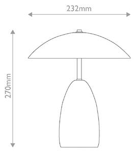 Elstead Stolová LED lampa Poppy s a akumulátorom, svetlo modrá, výška 27 cm,, Modrá, Obývacia izba / jedáleň, Hliník, Vintage, Stojacie svietidlo