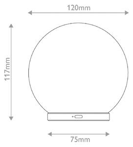 Elstead Stolová LED lampa Luna s a akumulátorom, mramorovo biela/zlatá, 12 cm,, Biela / opálová, Obývacia izba / jedáleň, Kameň, Stojacie svietidlo
